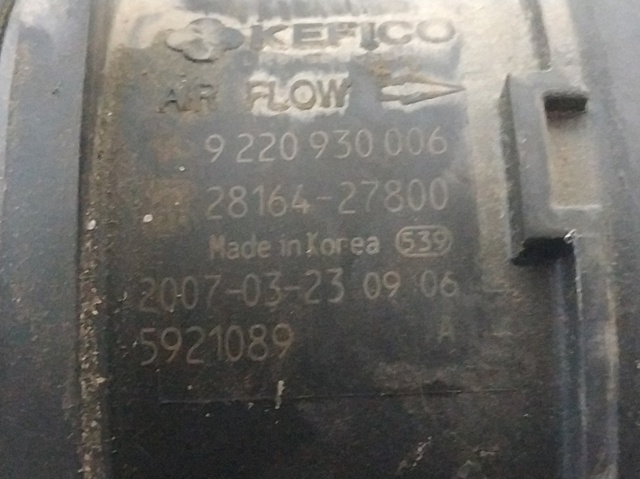 Czujnik przepływu powietrza, przepływomierz powietrza M.A.F. 2816427800 HYUNDAI