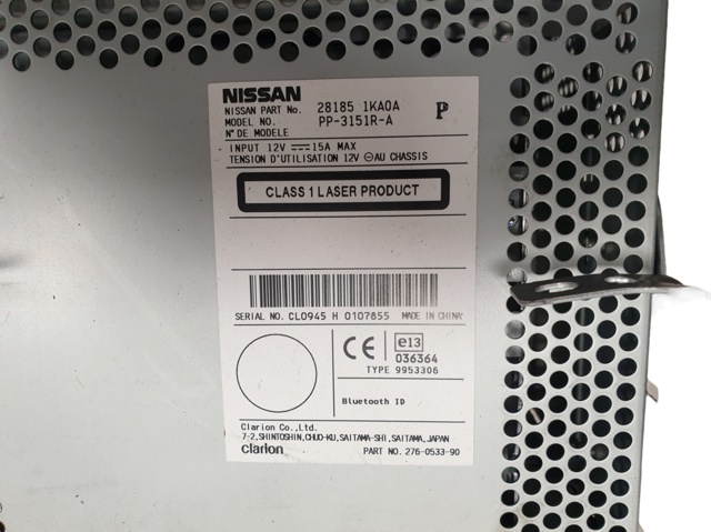 Radioodtwarzacz (radio AM/FM) do Nissan JUKE F15