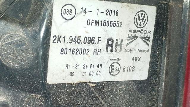 Lampa zespolona tylna prawa 2K1945096F VAG