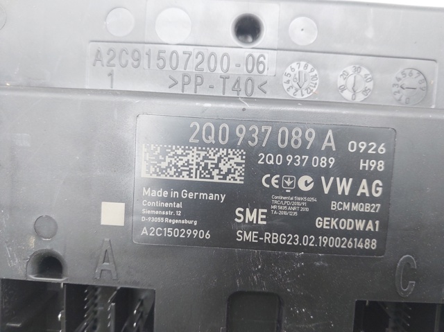 Blok komfortu 2Q0937089A VAG