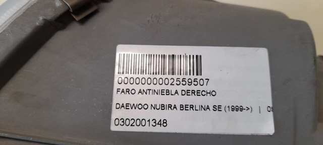 Lampa przeciwmgielna prawa 302001348 GM