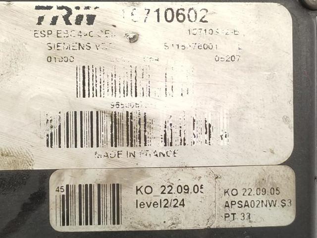 Sterownik ABS  hydrauliczny Peugeot 407 6E