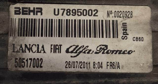 Chłodnica silnika 50514472 FIAT
