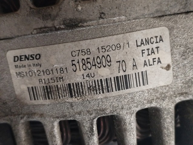 Alternator 51854909 FIAT