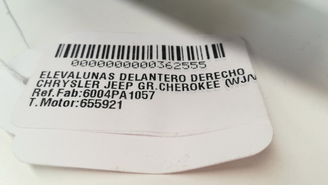 Mechanizm podnoszenia szyby drzwi przednich prawych Jeep Grand Cherokee