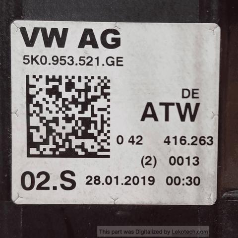 Przełącznik zespolony, w komplecie 5K0953502K9B9 VAG