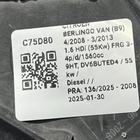 Reflektor lewy 6208K6 PEUGEOT