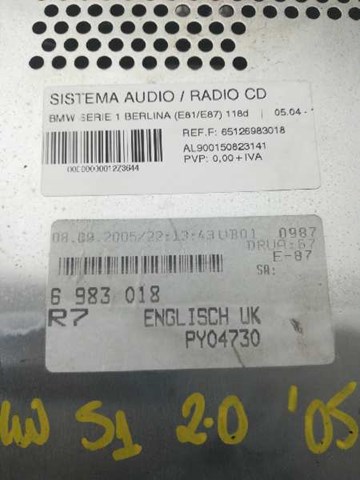 Radioodtwarzacz (radio AM/FM) 65126983018 BMW