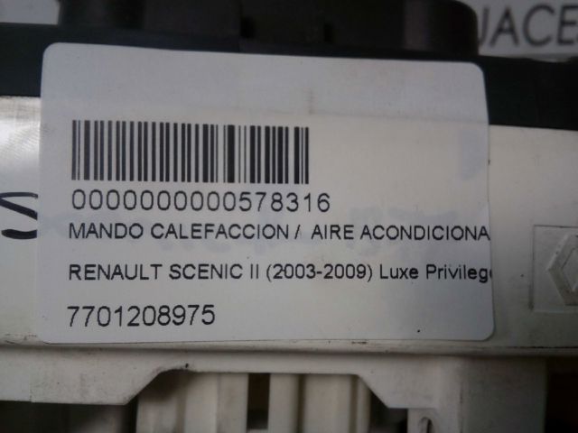 Sterownik trybów ogrzewania/klimatyzacji 7701208975 RENAULT