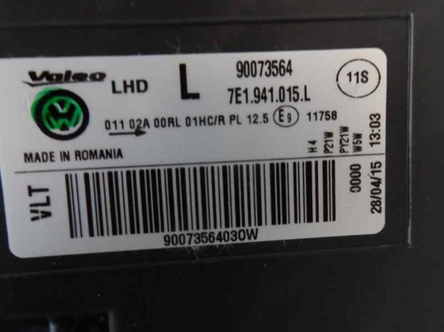 Reflektor lewy Volkswagen Transporter SGA, SGH, SHA, SHH