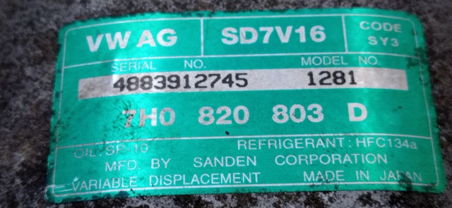 Sprężarka klimatyzacji 7H0820803D VAG