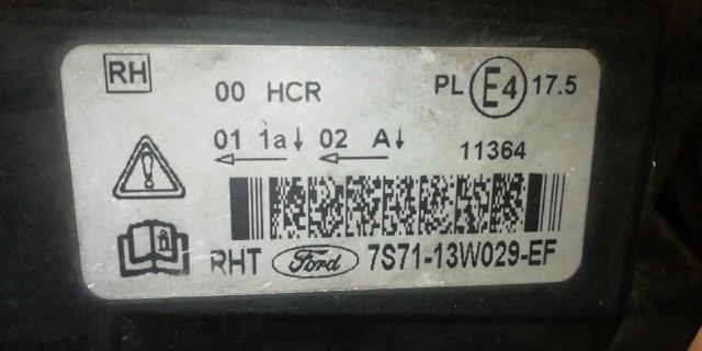 Reflektor prawy 7S7113W029EF FORD