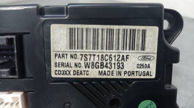 Sterownik trybów ogrzewania/klimatyzacji 7S7T18C612AF FORD