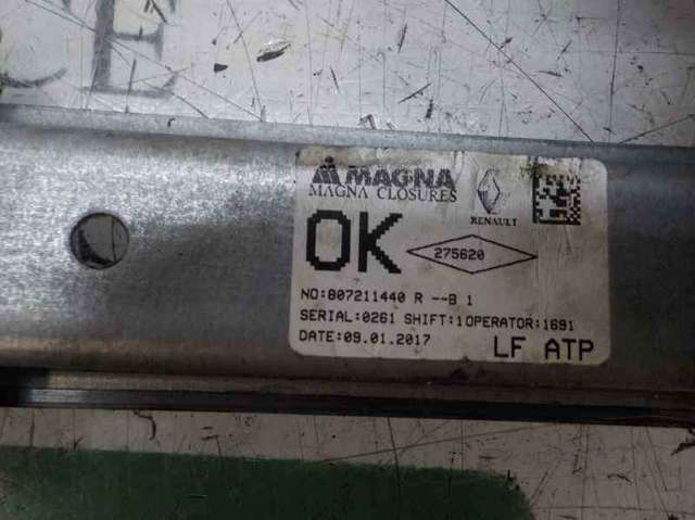 Mechanizm podnoszenia szyby drzwi przednich lewych 807211440R RENAULT