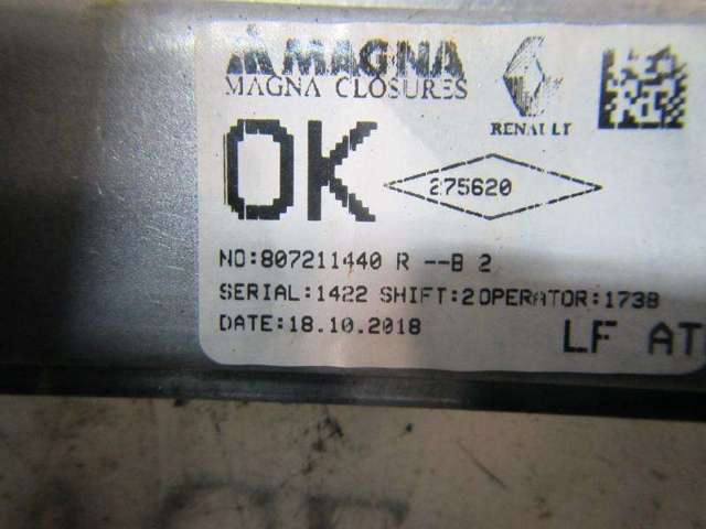 Mechanizm podnoszenia szyby drzwi przednich lewych 807211440R RENAULT