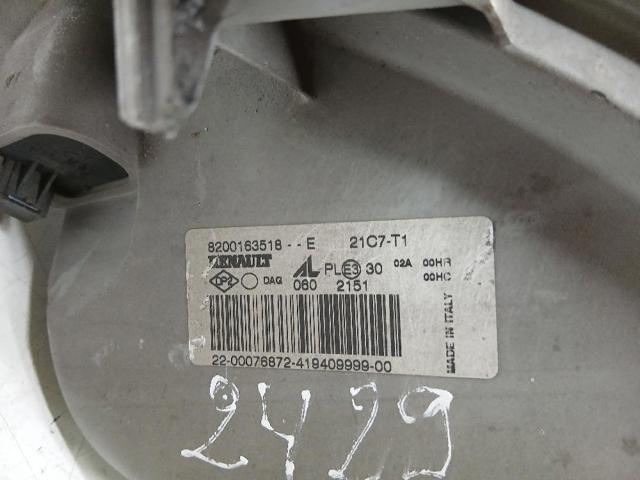 Reflektor prawy 8200163518E RENAULT