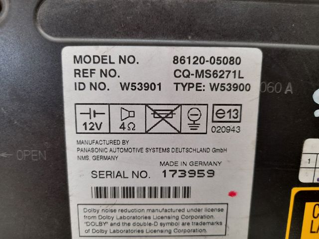 Radioodtwarzacz (radio AM/FM) 8612005080 TOYOTA