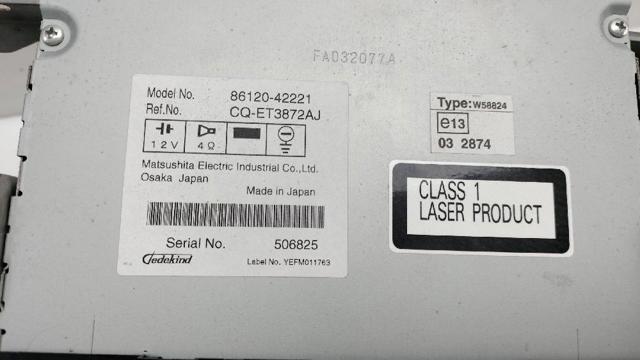 Radioodtwarzacz (radio AM/FM) 8612042221 TOYOTA