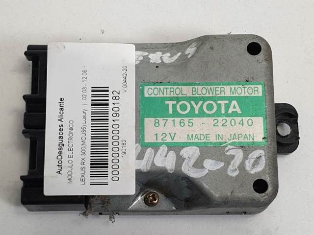 Rezystor wentylatora nagrzewnicy (ogrzewacza kabiny) 8716522040 TOYOTA