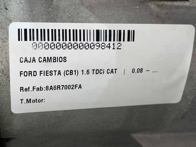 Mechaniczna skrzynia biegów w komplecie 8A6R7002FA FORD