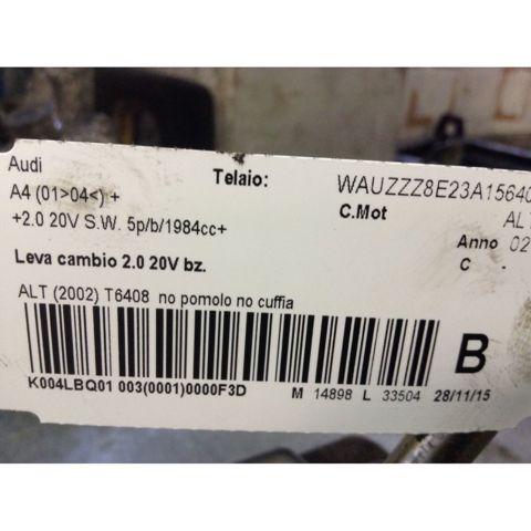 Mechanizm zmiany biegów (cięgno) Audi A4 8E2