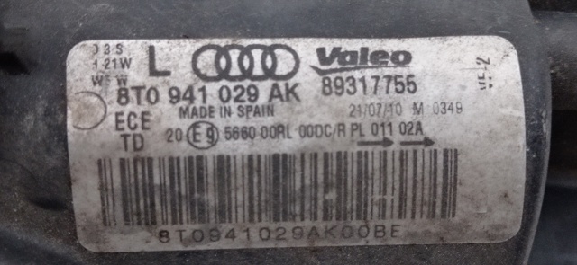 Reflektor lewy Audi A5 8TA