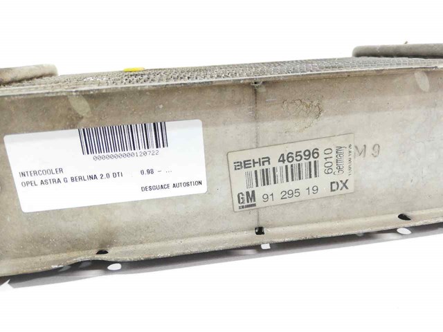 Chłodnica intercoolera 9129519 OPEL