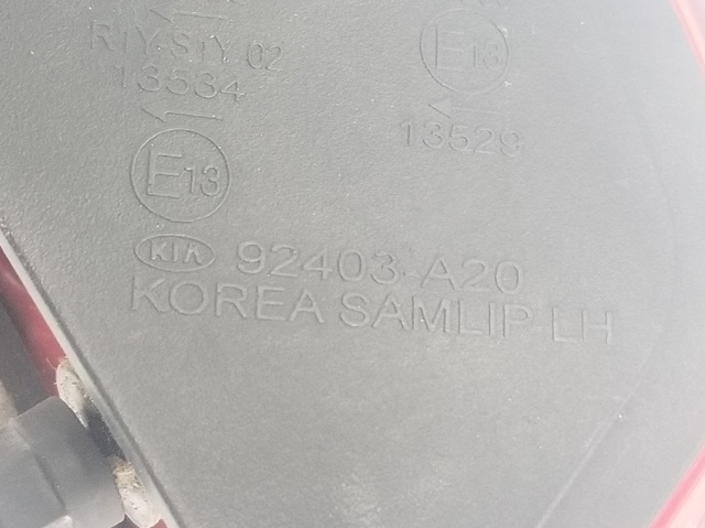 Lampa zespolona tylna lewa wewnętrzna 92403A20 HYUNDAI