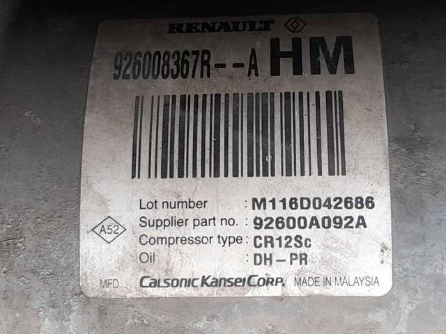 Sprężarka klimatyzacji 926008367R RENAULT