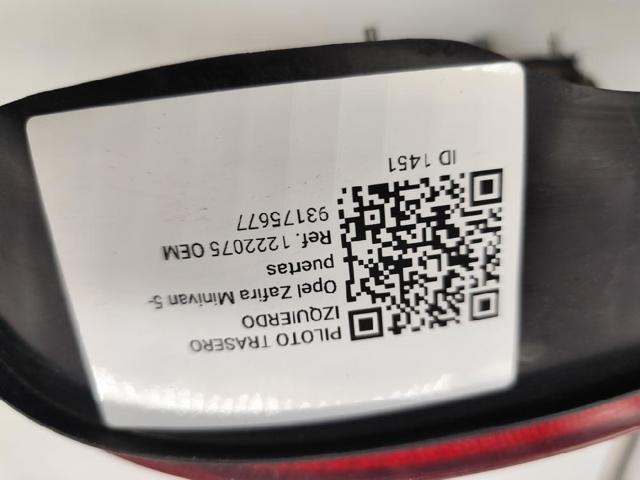 Lampa zespolona tylna lewa 93175677 OPEL