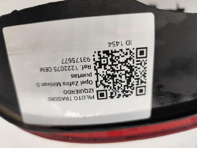 Lampa zespolona tylna lewa 93175677 OPEL