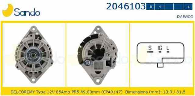 Alternator 96303556 GM