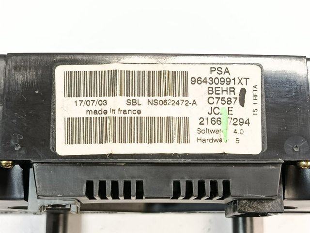 Sterownik trybów ogrzewania/klimatyzacji 96430991XT PEUGEOT
