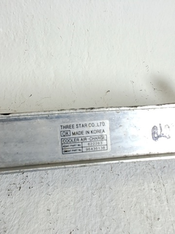 Chłodnica intercoolera 96436138 GM