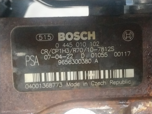 Pompa wtryskowa wysokiego ciśnienia 9656300380A PEUGEOT