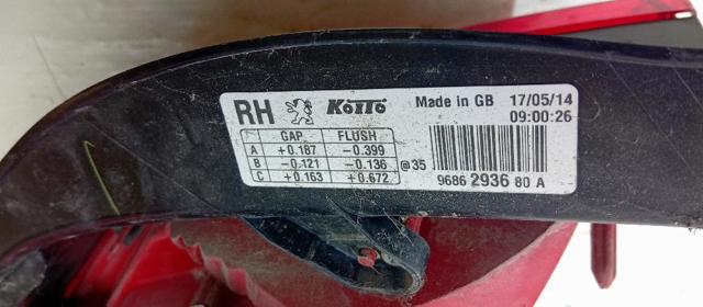 Lampa zespolona tylna prawa 9686293680A PEUGEOT