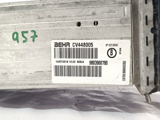 Chłodnica intercoolera 9803900780 PEUGEOT