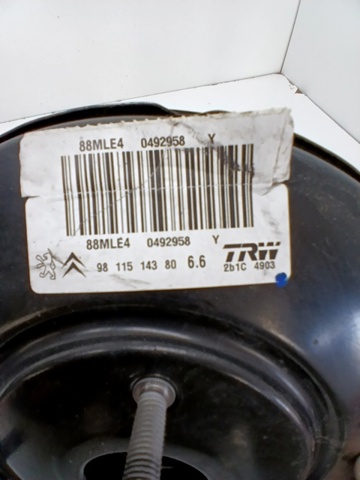 Wzmacniacz próżniowy hamulców 9811514380 PEUGEOT