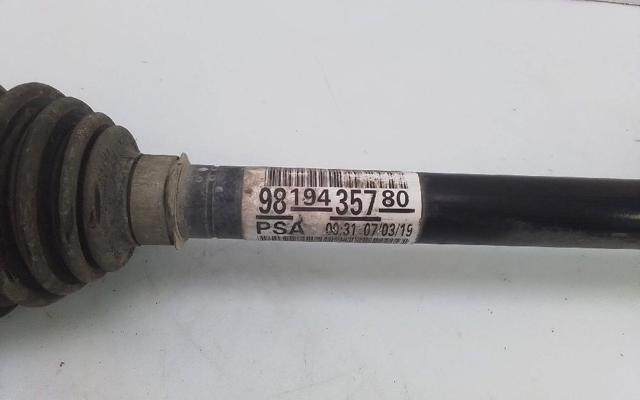 Półoś napędowa przednia prawa 9819435780 PEUGEOT