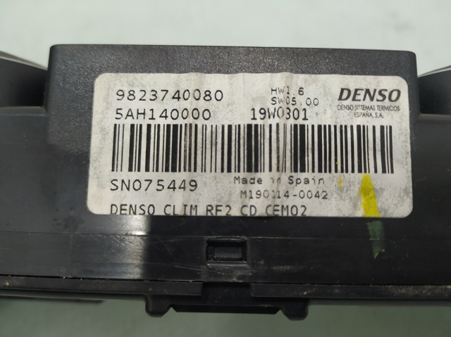 Sterownik trybów ogrzewania/klimatyzacji 9823740080 PEUGEOT
