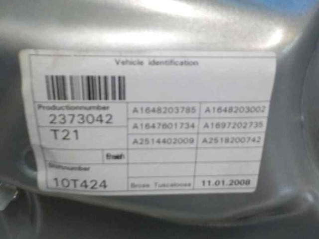 Mechanizm podnoszenia szyby drzwi przednich lewych A1647201579 MERCEDES