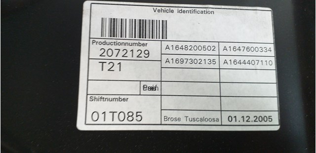 A1648200502 Mercedes