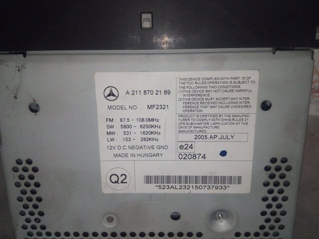A2118702189 Mercedes