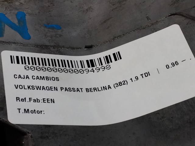 Mechaniczna skrzynia biegów w komplecie EEN VAG