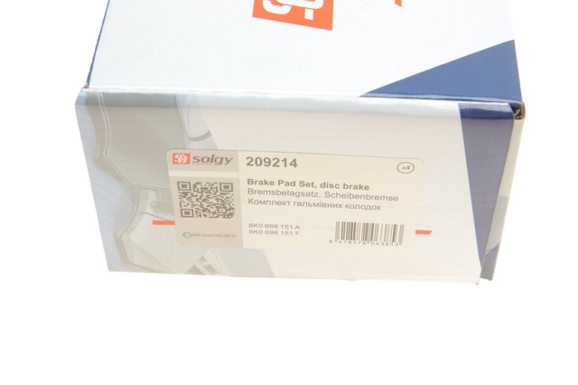Klocki hamulcowe przednie tarczowe Solgy 209214 cena, od 32,45 USD