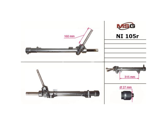 Do koszyka NI105R MSG Rebuilding Listwa kierownicza (maglownica)