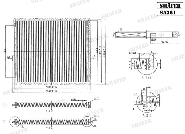 Do koszyka SA361 Shafer Filtr kabiny