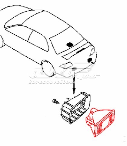 MN190013 Mitsubishi przednia lampa przeciwmgielna tylna lewa