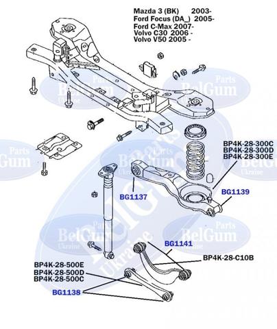 Zestaw silentbloców tylnej zawieszenia do Ford Mondeo IV CA2