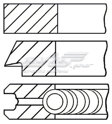 Pierścienie tłokowe na 1 cylinder, STD. Toyota Corolla (E17)